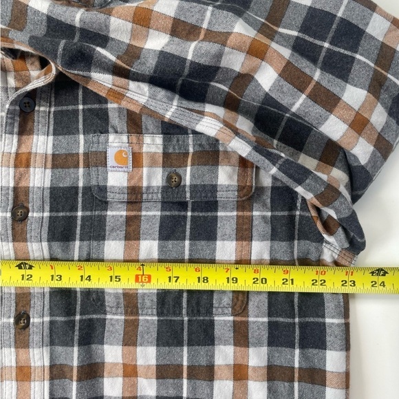 Carhartt Men's Brown Black Hubbard Plaid Long Sleeve Button Down Shirt LARGE - Picture 5 of 6
